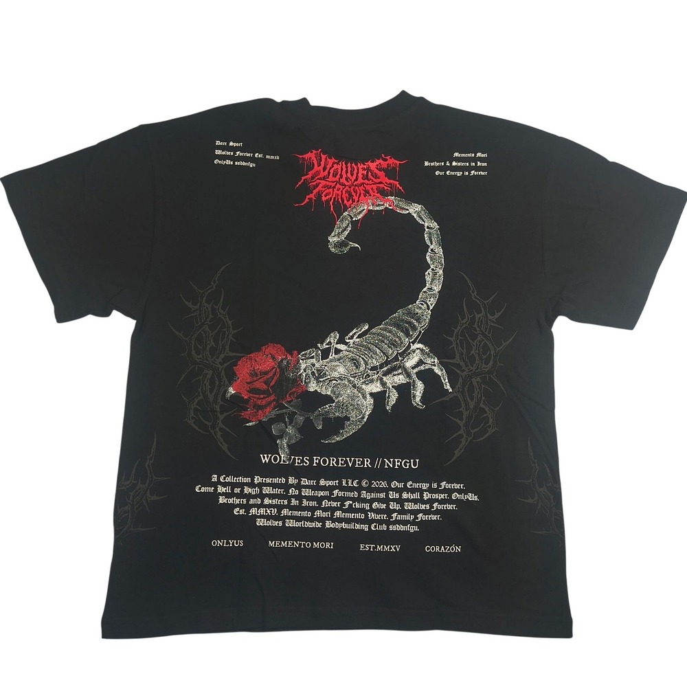 Darc Sport Scorpion Thorns Premium Tee Black Oversized Medium NWT Cotton - Picture 3 of 5